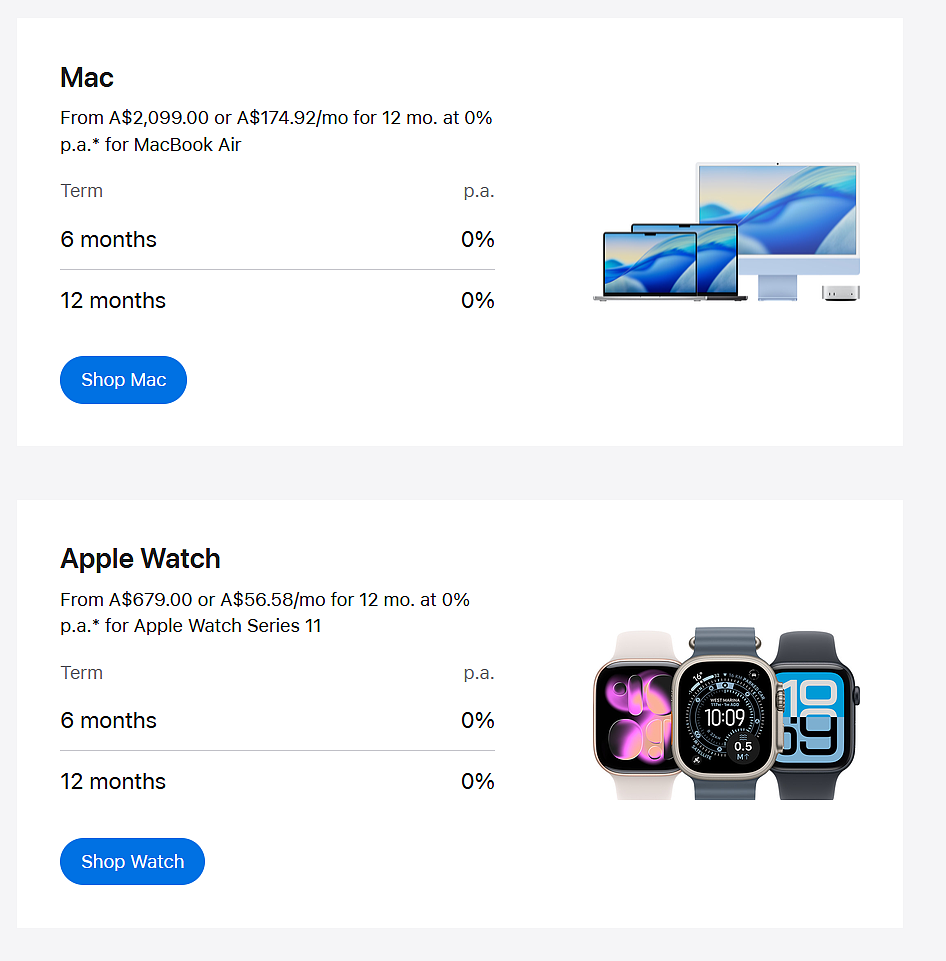 【苹果】澳洲官网 开启了AfterPay 0利率分期支付 - 2