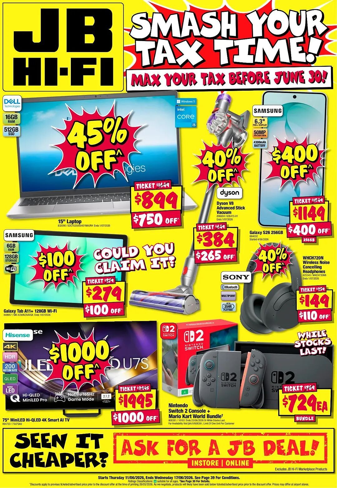 认错退钱！【JB Hi-Fi】首期财年末 优惠目录 - 2