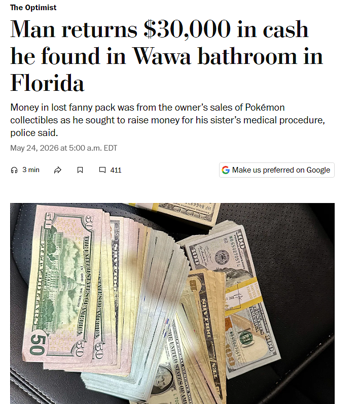 建筑工捡到3万美元现金，一分没留；得知用途后，无数网友破防（组图） - 1