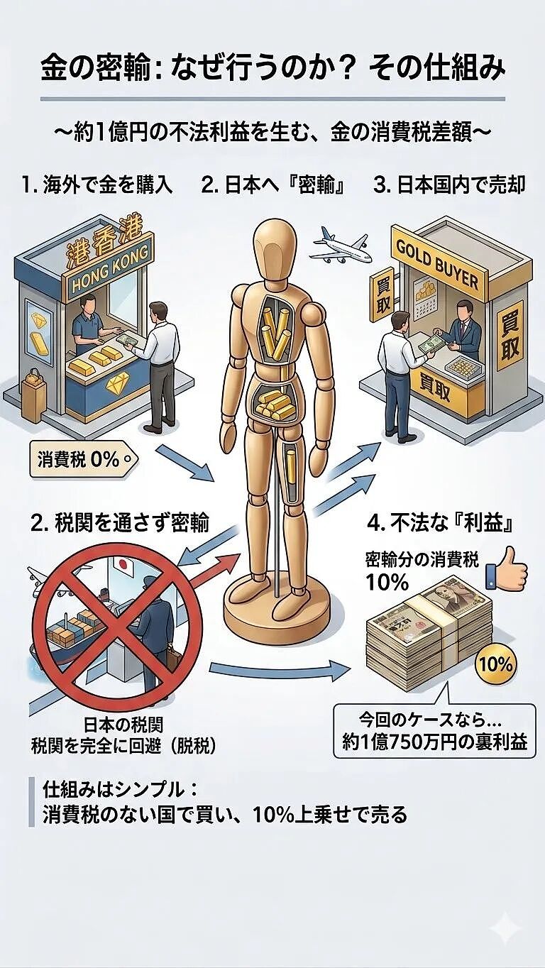 中国籍高管用真人等身“人偶”走私49公斤黄金到日本！金额高达10亿，6名中国人被捕！（组图） - 6