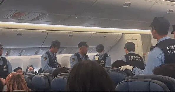 炸锅！华人大妈中英文爆粗吐口水，国际航班被迫掉头，警察登机强行带离（组图） - 1