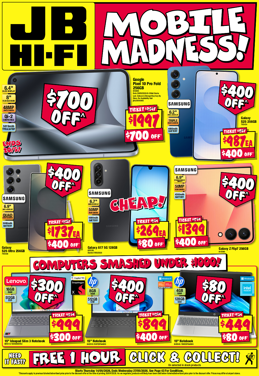 JB Hi-Fi最新折扣目录！三星Galaxy Z Flip7、Galaxy S25 Ultra立省$400 - 1