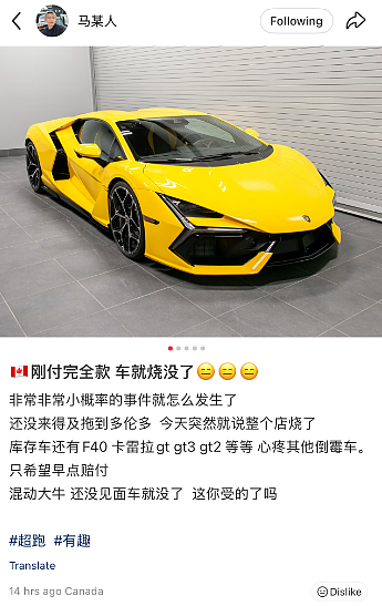 心碎！多伦多华人小哥$80万全款拿下兰博基尼：还没见面，车就被烧没了！（组图） - 1