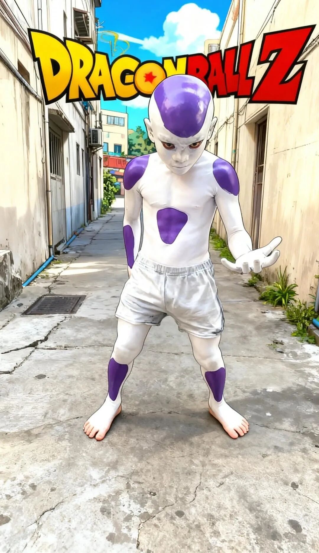 少年低成本Cos弗利萨大王,结果乳胶漆洗不掉,悲剧了(组图) - 6