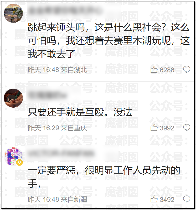 新疆赛里木湖景区曝围殴事件!7名工作人员殴打司机,视频曝光引热议(组图) - 15