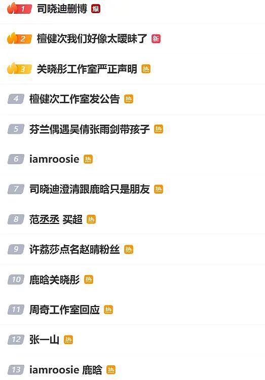 鹿晗疑劈腿冲热搜!司晓迪甩出18张亲密照,鹿晗工作室最新回应来了 - 12