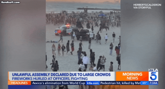 超400人被捕！美国新港滩海滩一夜失控，大规模斗殴+打砸抢... - 5