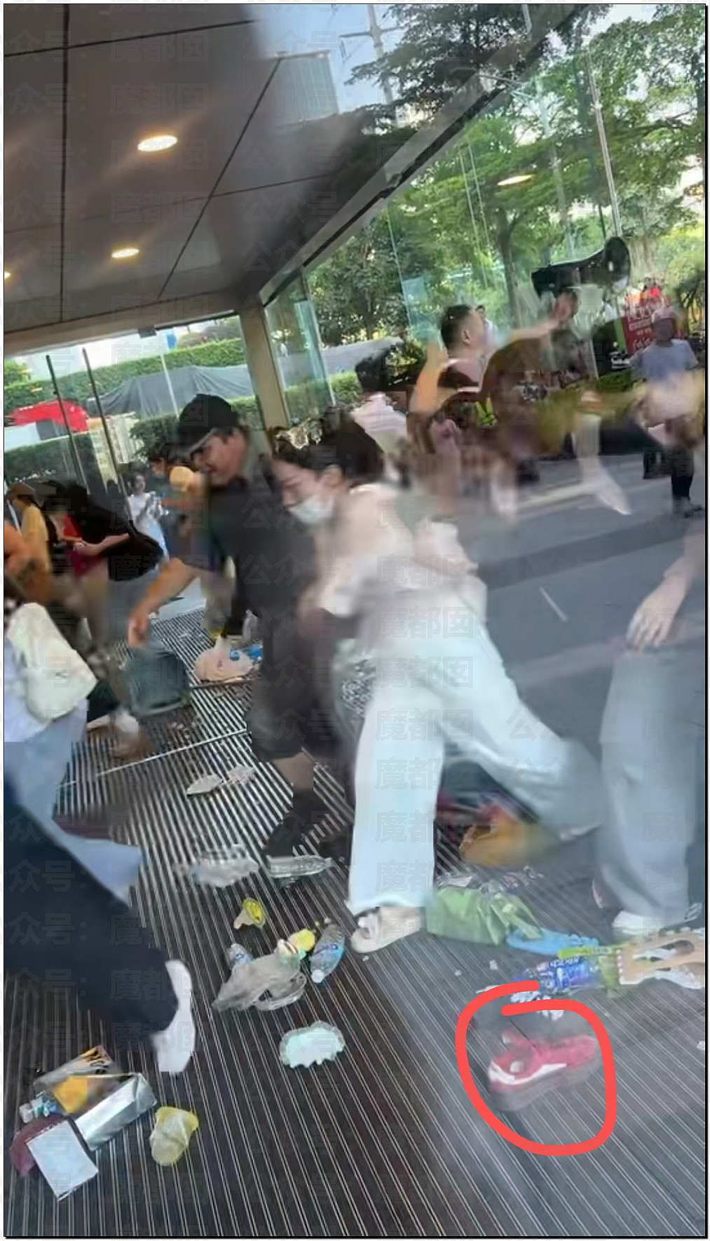 张凌赫粉丝活生生挤爆玻璃大门!多人流血受伤+摔倒在玻璃渣上(组图) - 63