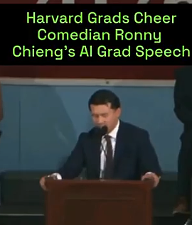 飒爆了！华裔脱口秀演员哈佛毕业典礼开大：“你们这代人的使命是摧毁AI！” - 1